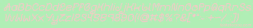 Plant On Lawn Italic Font – Pink Fonts on Green Background