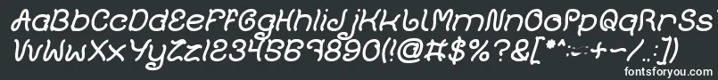 フォントPlant On Lawn Italic – 黒い背景に白い文字
