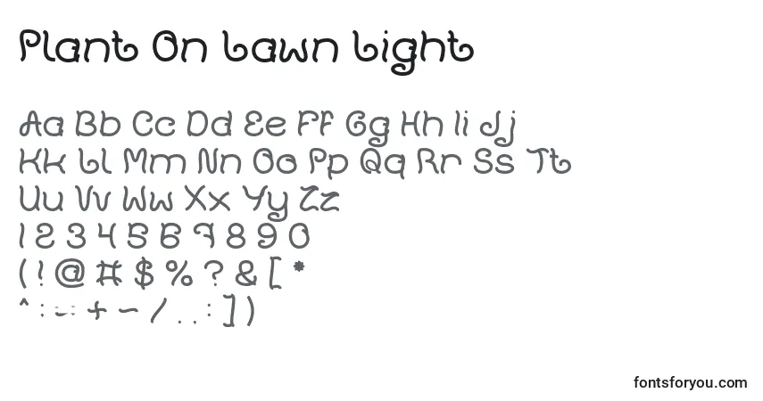 Шрифт Plant On Lawn Light – алфавит, цифры, специальные символы