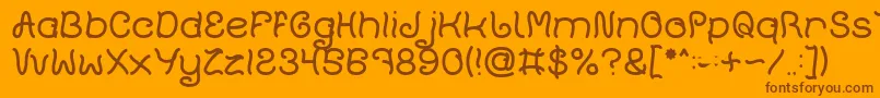 Plant On Lawn Light-Schriftart – Braune Schriften auf orangefarbenem Hintergrund