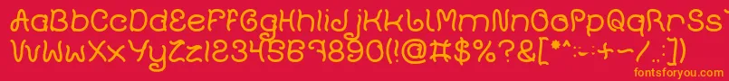 Plant On Lawn Light Font – Orange Fonts on Red Background