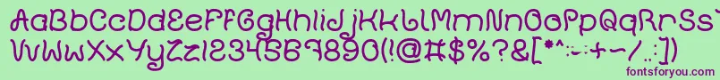 Plant On Lawn Light Font – Purple Fonts on Green Background