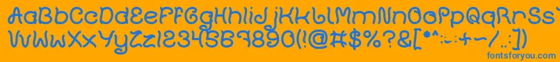 Plant On Lawn Font – Blue Fonts on Orange Background