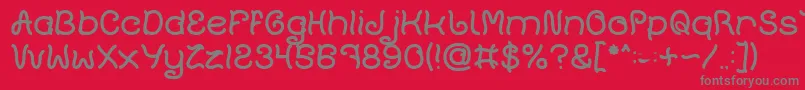 Plant On Lawn Font – Gray Fonts on Red Background