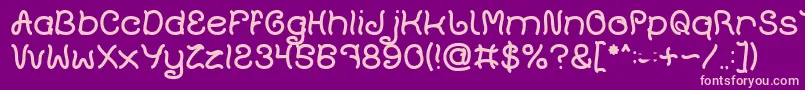 Plant On Lawn Font – Pink Fonts on Purple Background