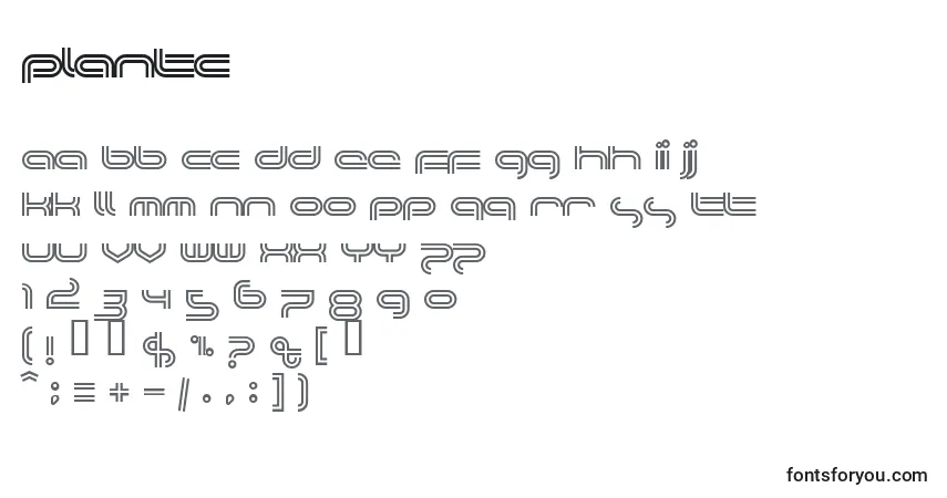 Czcionka PLANTC   (136998) – alfabet, cyfry, specjalne znaki