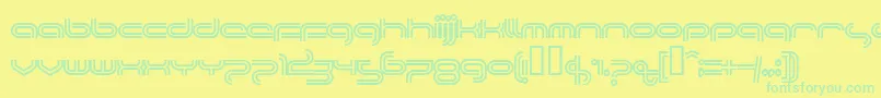 fuente PLANTC   – Fuentes Verdes Sobre Fondo Amarillo