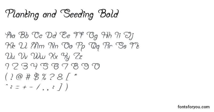 Schriftart Planting and Seeding Bold – Alphabet, Zahlen, spezielle Symbole