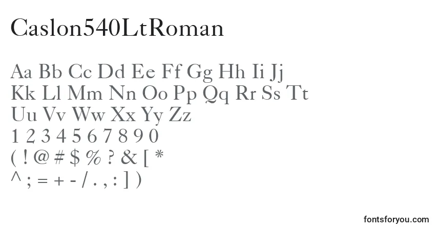 Caslon540LtRoman Font – alphabet, numbers, special characters