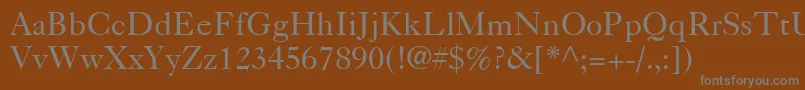 Caslon540LtRoman-Schriftart – Graue Schriften auf braunem Hintergrund
