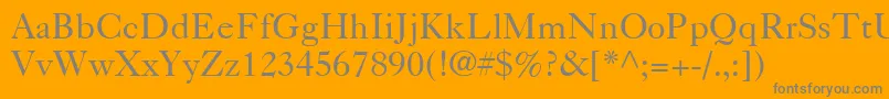 Caslon540LtRoman-Schriftart – Graue Schriften auf orangefarbenem Hintergrund