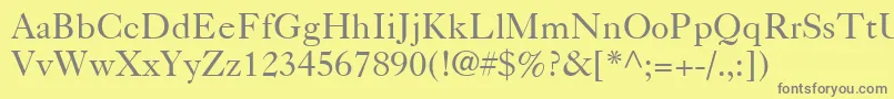 Caslon540LtRoman-Schriftart – Graue Schriften auf gelbem Hintergrund