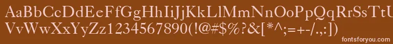 フォントCaslon540LtRoman – 茶色の背景にピンクのフォント
