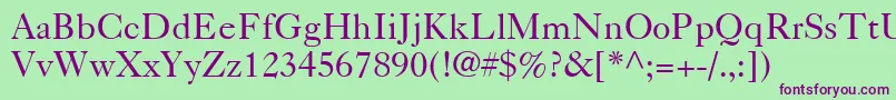Caslon540LtRoman Font – Purple Fonts on Green Background