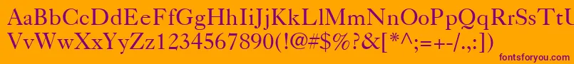 Caslon540LtRoman Font – Purple Fonts on Orange Background