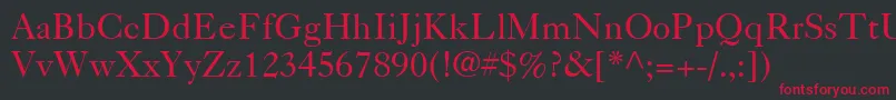 Caslon540LtRoman Font – Red Fonts on Black Background