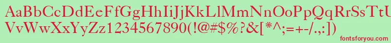 Caslon540LtRoman Font – Red Fonts on Green Background