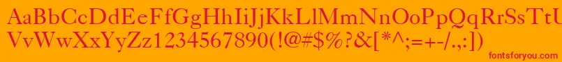 Caslon540LtRoman Font – Red Fonts on Orange Background