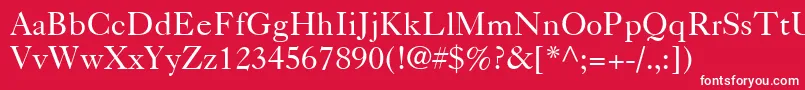 Caslon540LtRoman Font – White Fonts on Red Background
