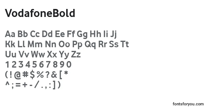 characters of vodafonebold font, letter of vodafonebold font, alphabet of  vodafonebold font