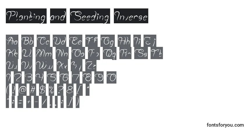 A fonte Planting and Seeding Inverse – alfabeto, números, caracteres especiais