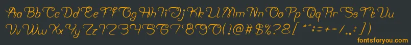 フォントPlanting and Seeding – 黒い背景にオレンジの文字