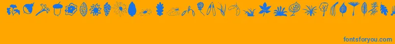 Plants Font – Blue Fonts on Orange Background