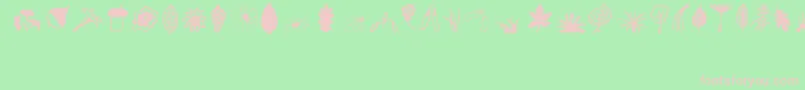 Plants Font – Pink Fonts on Green Background