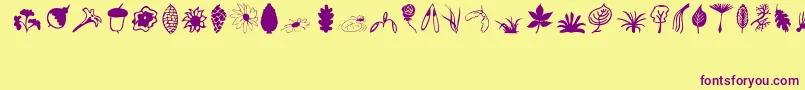 Plants Font – Purple Fonts on Yellow Background