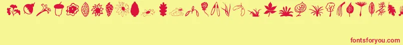 Plants Font – Red Fonts on Yellow Background