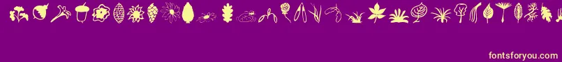 Plants Font – Yellow Fonts on Purple Background