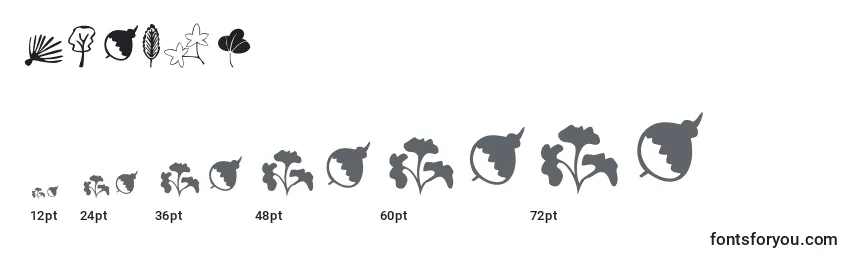 Größen der Schriftart Plants (137002)