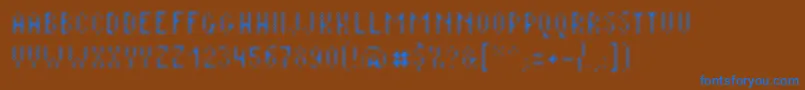 Шрифт Plaq   108 – синие шрифты на коричневом фоне