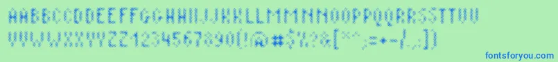 Plaq   108-Schriftart – Blaue Schriften auf grünem Hintergrund