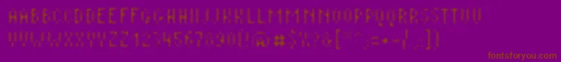 Plaq   108-Schriftart – Braune Schriften auf violettem Hintergrund