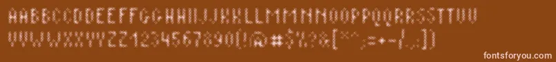 Plaq   108 Font – Pink Fonts on Brown Background