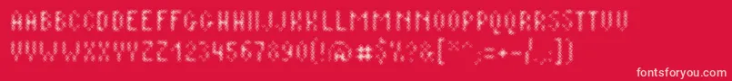 Plaq   108 Font – Pink Fonts on Red Background