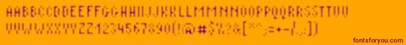 Plaq   108-Schriftart – Violette Schriften auf orangefarbenem Hintergrund