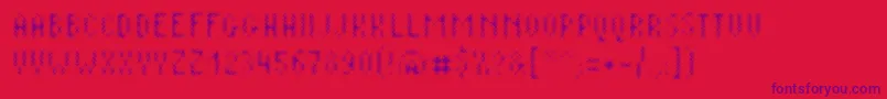 Plaq   108 Font – Purple Fonts on Red Background
