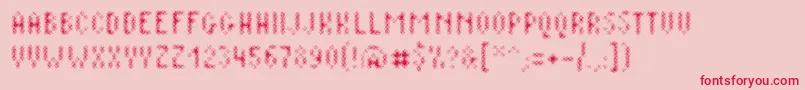 Plaq   108 Font – Red Fonts on Pink Background