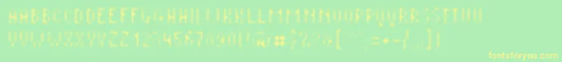 フォントPlaq   108 – 黄色の文字が緑の背景にあります