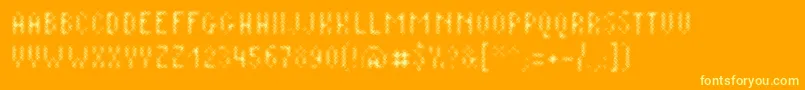 Fonte Plaq   108 – fontes amarelas em um fundo laranja