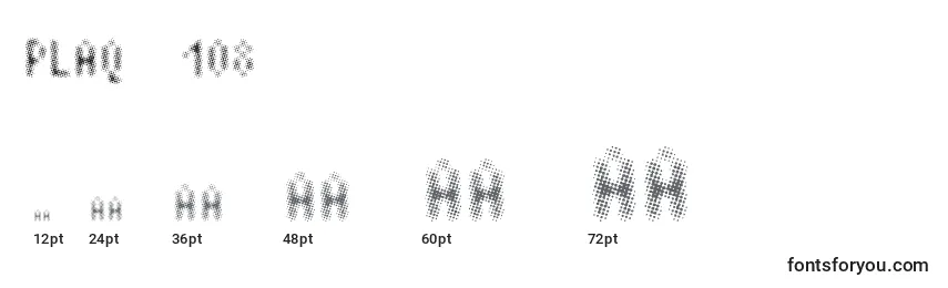 Размеры шрифта Plaq   108