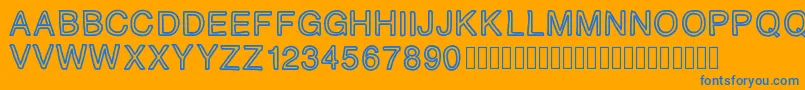 PLAQUE Font – Blue Fonts on Orange Background