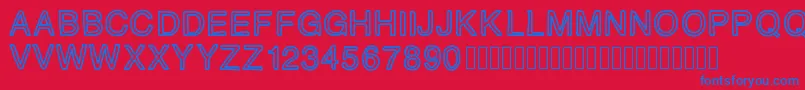 PLAQUE Font – Blue Fonts on Red Background