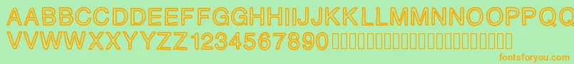PLAQUE Font – Orange Fonts on Green Background