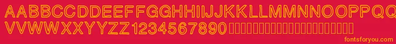 PLAQUE Font – Orange Fonts on Red Background