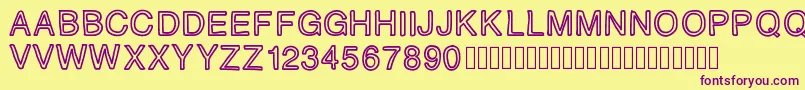 PLAQUE Font – Purple Fonts on Yellow Background