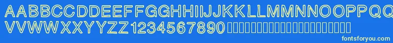 PLAQUE Font – Yellow Fonts on Blue Background