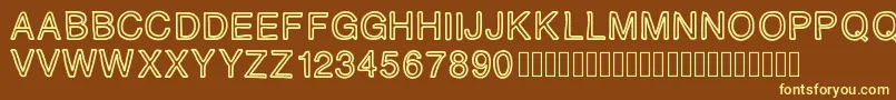 PLAQUE Font – Yellow Fonts on Brown Background